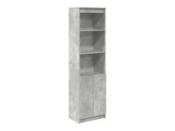 Aparador alto gris hormigón 50x35x180 cm madera de ingeniería