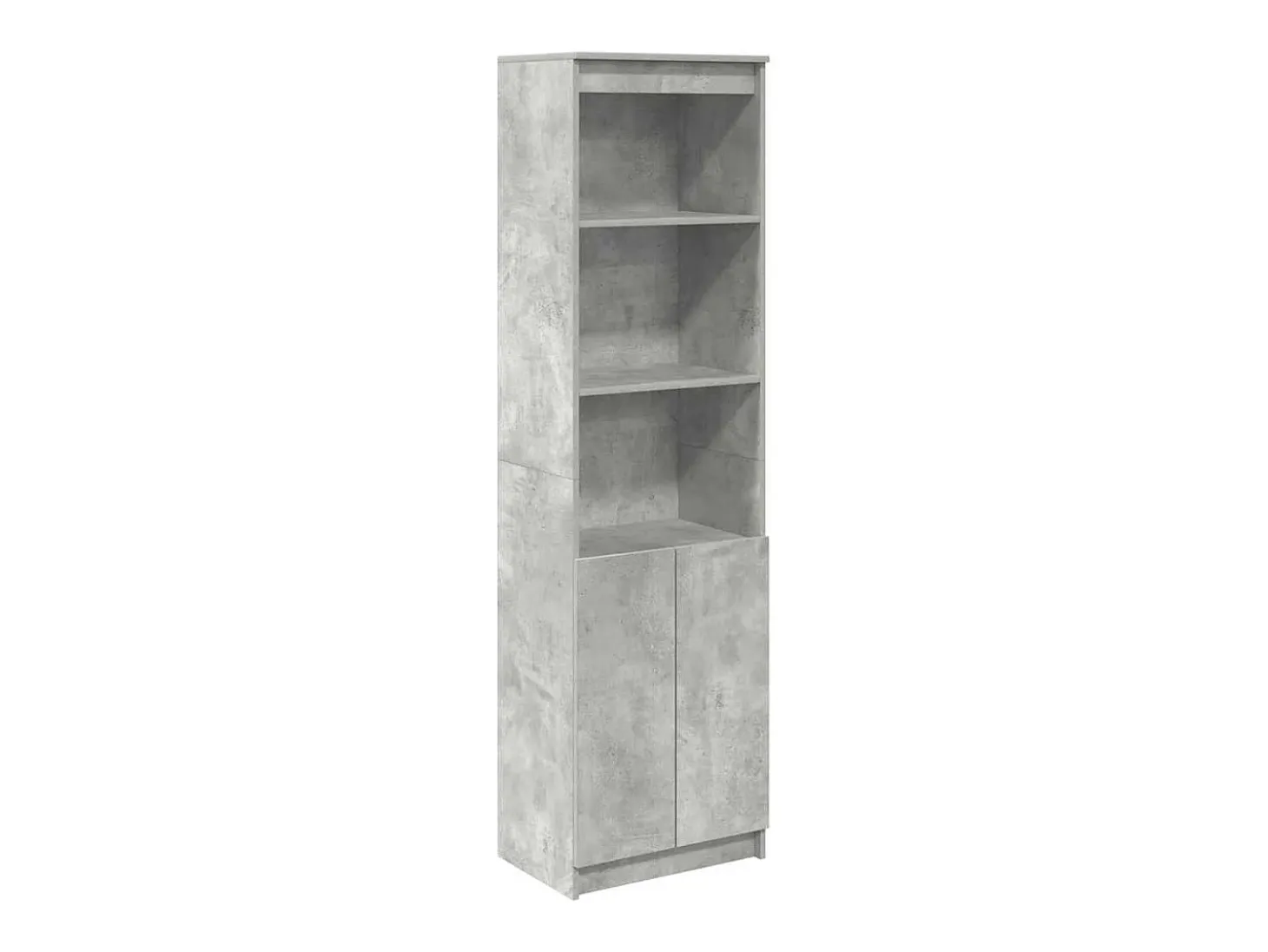 Aparador alto gris hormigón 50x35x180 cm madera de ingeniería