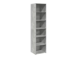 Aparador alto gris hormigón 45x41x185 cm madera de ingeniería