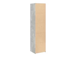 Aparador alto gris hormigón 45x41x185 cm madera de ingeniería