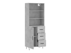 Aparador alto Gris hormigón 69,5x34x180 cm Madera de ingeniería