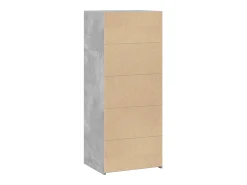 Aparador alto gris hormigón 50x41x124 cm madera de ingeniería