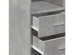 Aparador alto gris hormigón 70x42,5x185 cm madera de ingeniería