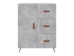 Aparador alto Gris hormigón 69,5x34x180 cm Madera de ingeniería