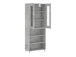Aparador alto Gris hormigón 69,5x34x180 cm Madera de ingeniería