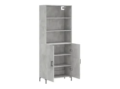Aparador alto Gris hormigón 69,5x34x180 cm Madera de ingeniería