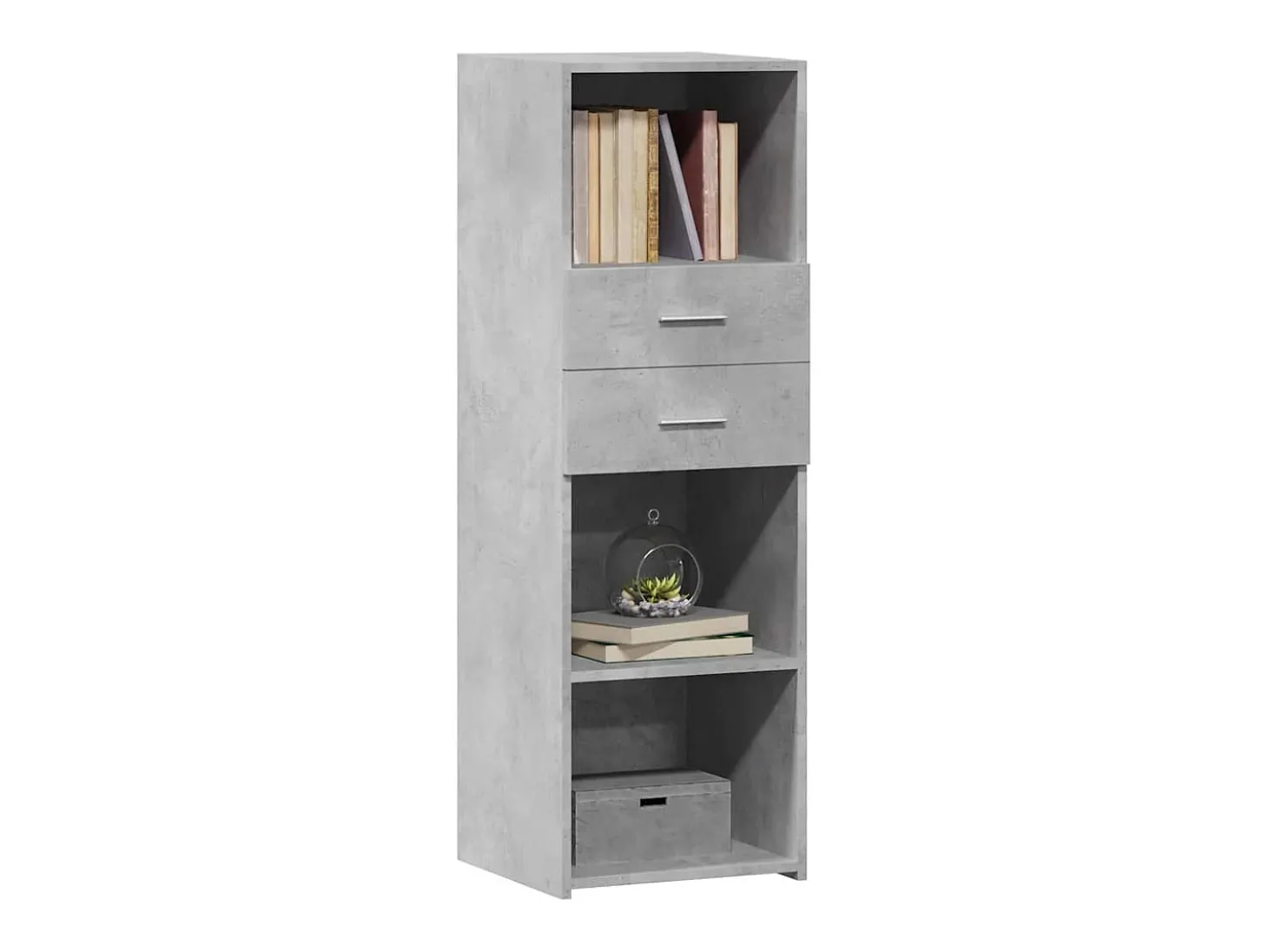 Aparador alto gris hormigón 40x42,5x124 cm madera de ingeniería