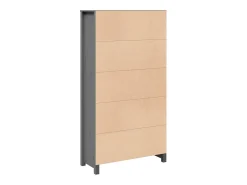 Aparador alto Gris 80x35x154 cm Madera maciza de pino