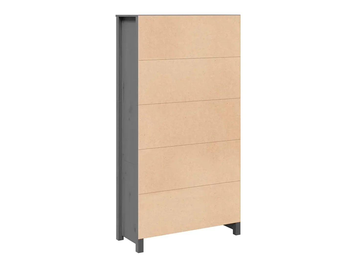 Aparador alto Gris 80x35x154 cm Madera maciza de pino