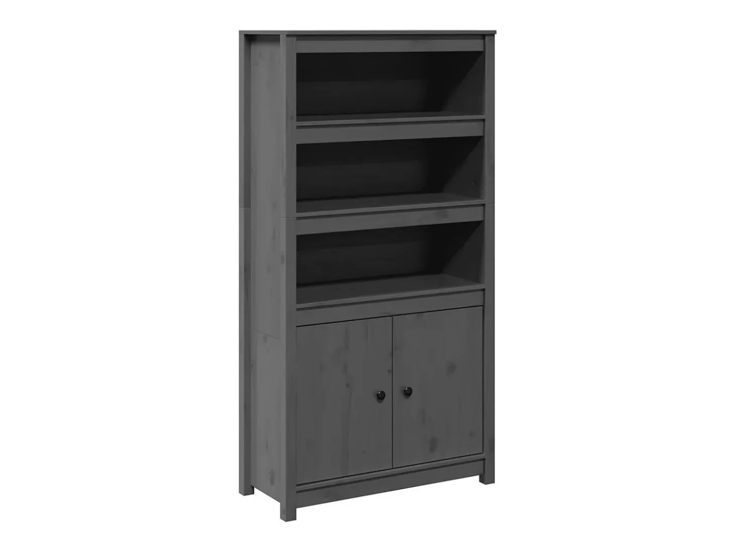 Aparador alto Gris 80x35x154 cm Madera maciza de pino