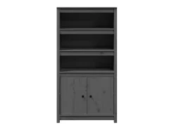 Aparador alto Gris 80x35x154 cm Madera maciza de pino