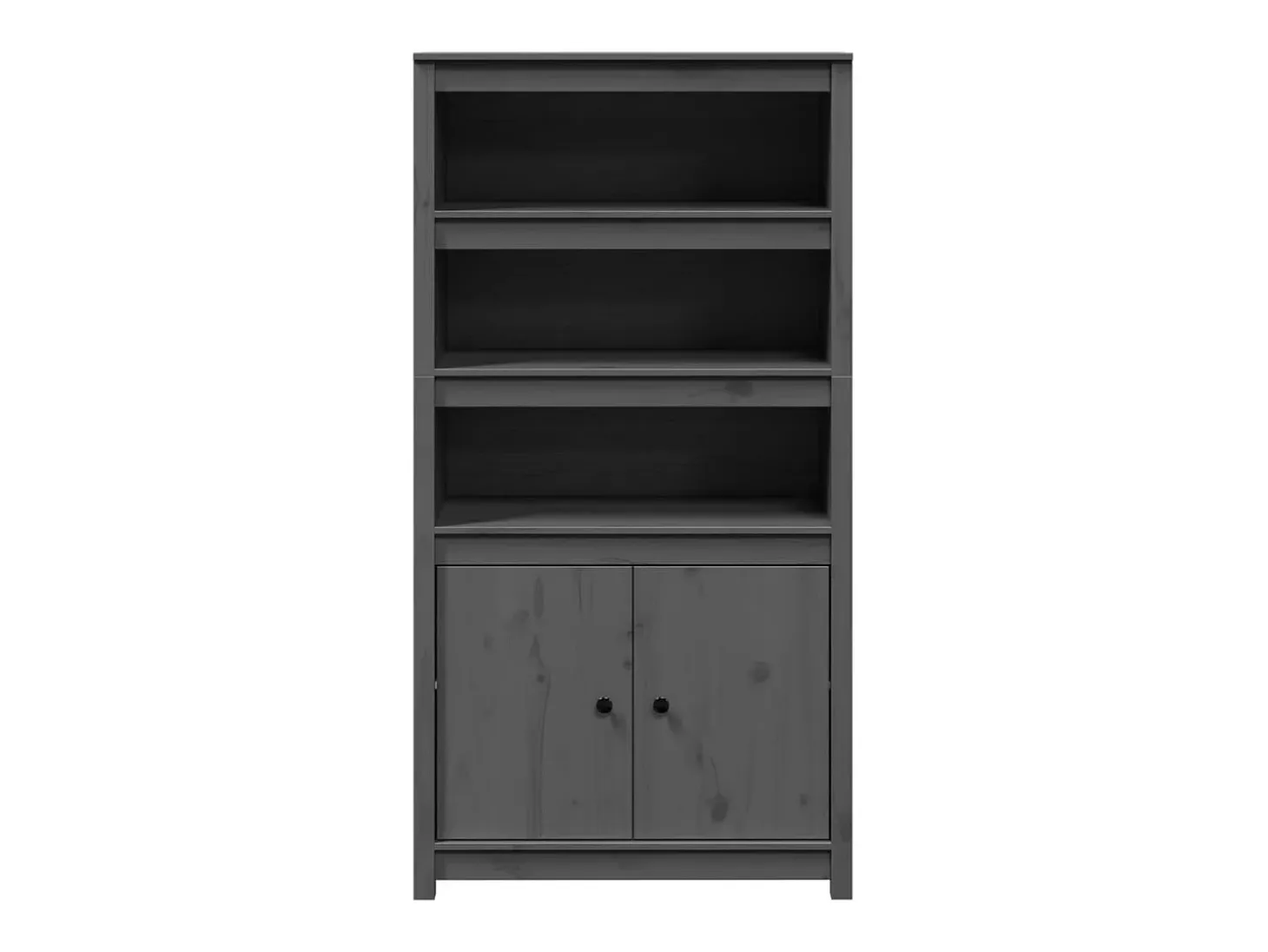 Aparador alto Gris 80x35x154 cm Madera maciza de pino