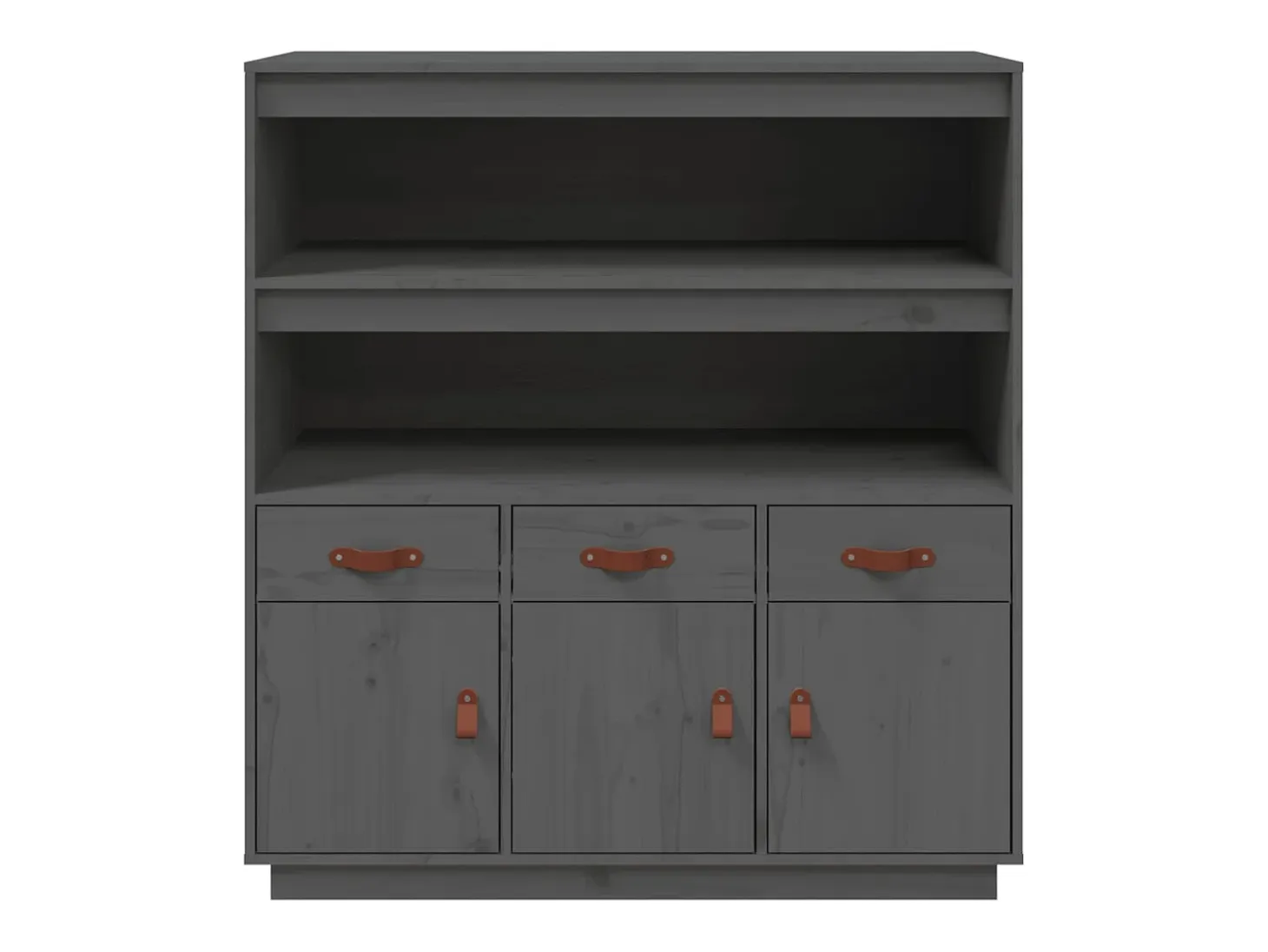 Aparador alto Gris 100x40x108,5 cm Madera maciza de pino