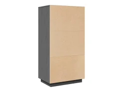 Aparador alto Gris 60x40x116,5 cm Madera maciza de pino
