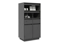 Aparador alto Gris 60x40x116,5 cm Madera maciza de pino