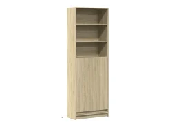 Aparador alto LED roble Sonoma 69x32,5x200 cm madera de ingeniería