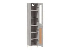 Aparador alto madera contrachapada gris Sonoma 34,5x34x180 cm ES13613