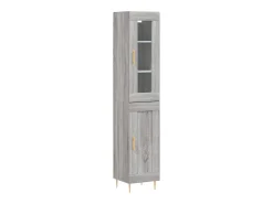 Aparador alto madera contrachapada gris Sonoma 34,5x34x180 cm ES13613