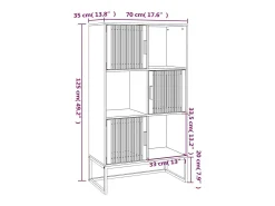 Aparador alto madera contrachapada blanco 70x35x125 cm