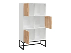 Aparador alto madera contrachapada blanco 70x35x125 cm