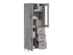 Aparador alto madera contrachapada gris sonoma 69,5x34x180 cm ES91711