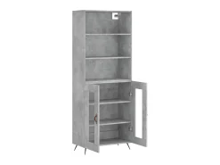 Aparador alto madera contrachapada gris hormigón 69,5x34x180 cm ES84450