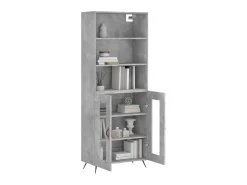 Aparador alto madera contrachapada gris hormigón 69,5x34x180 cm ES84450