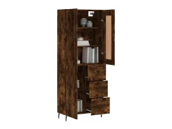 Aparador alto madera contrachapada roble ahumado 69,5x34x180 cm ES13274
