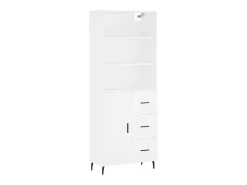 Aparador alto madera contrachapada blanco 69,5x34x180 cm ES80996