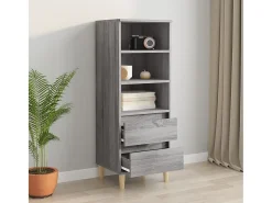 Aparador alto madera contrachapada gris Sonoma 40x36x110 cm