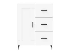 Aparador alto madera contrachapada blanco 69,5x34x180 cm