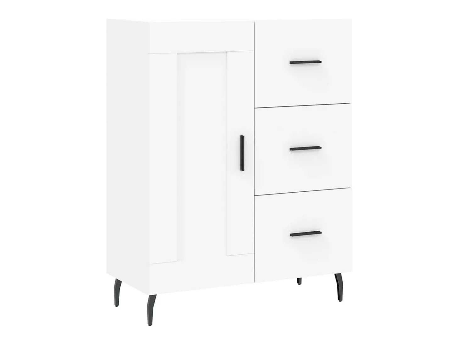 Aparador alto madera contrachapada blanco 69,5x34x180 cm