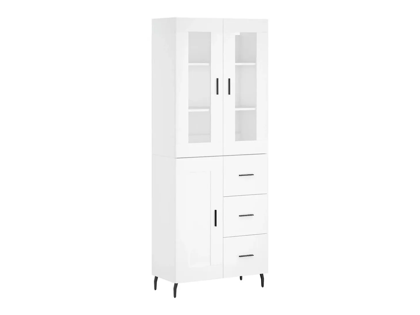 Aparador alto madera contrachapada blanco 69,5x34x180 cm