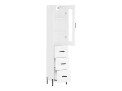 Aparador alto madera contrachapada blanco 34,5x34x180 cm ES54606