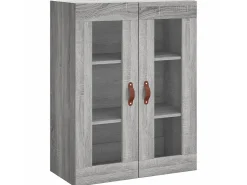 Aparador alto madera contrachapada gris sonoma 69,5x34x180 cm ES17326