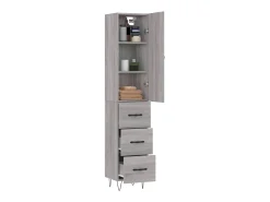 Aparador alto madera contrachapada gris Sonoma 34,5x34x180 cm ES53268