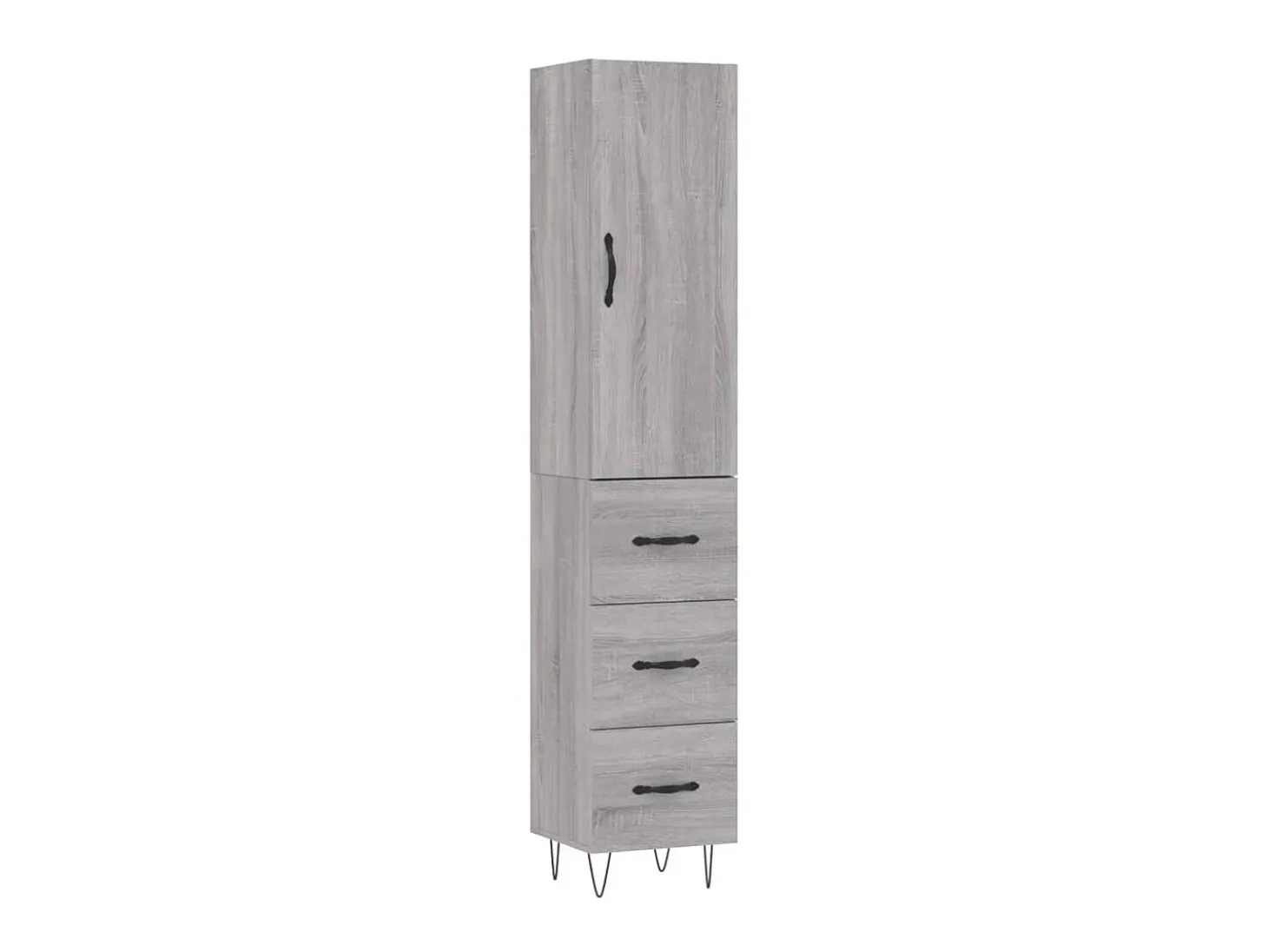 Aparador alto madera contrachapada gris Sonoma 34,5x34x180 cm ES53268