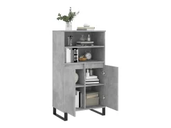 Aparador alto madera contrachapada gris hormigón 60x36x110 cm ES85354