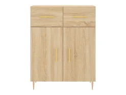 Aparador alto madera contrachapada color roble 69,5x34x180 cm