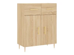 Aparador alto madera contrachapada color roble 69,5x34x180 cm