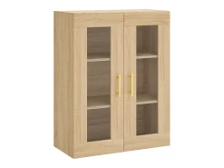 Aparador alto madera contrachapada color roble 69,5x34x180 cm