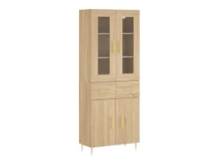 Aparador alto madera contrachapada color roble 69,5x34x180 cm