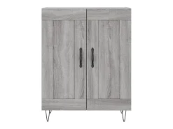 Aparador alto madera contrachapada gris sonoma 69,5x34x180 cm