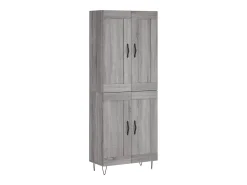 Aparador alto madera contrachapada gris sonoma 69,5x34x180 cm
