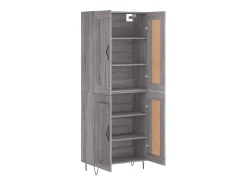 Aparador alto madera contrachapada gris sonoma 69,5x34x180 cm