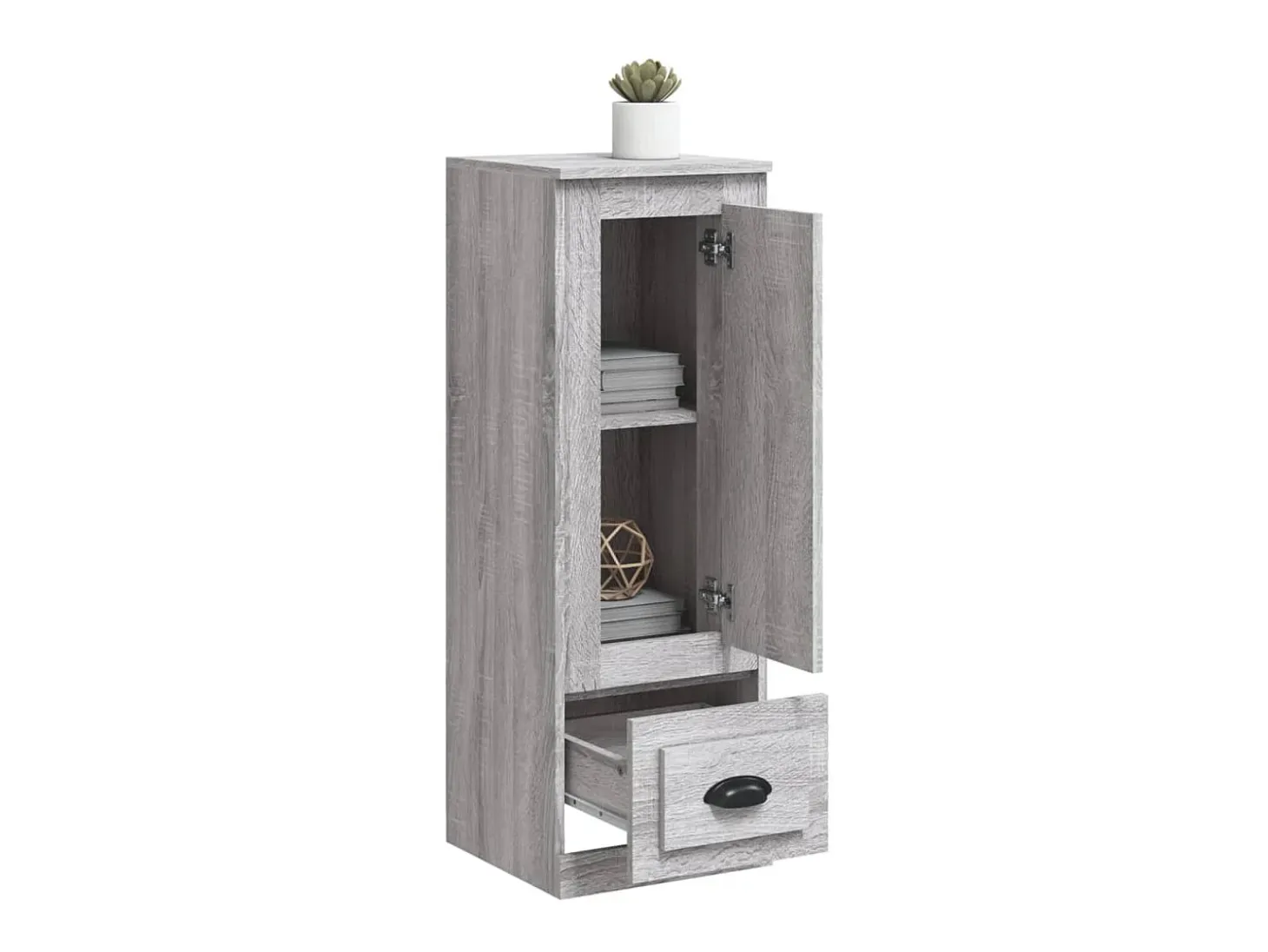 Aparador alto madera contrachapada gris Sonoma 36x35,5x103,5 cm ES11301