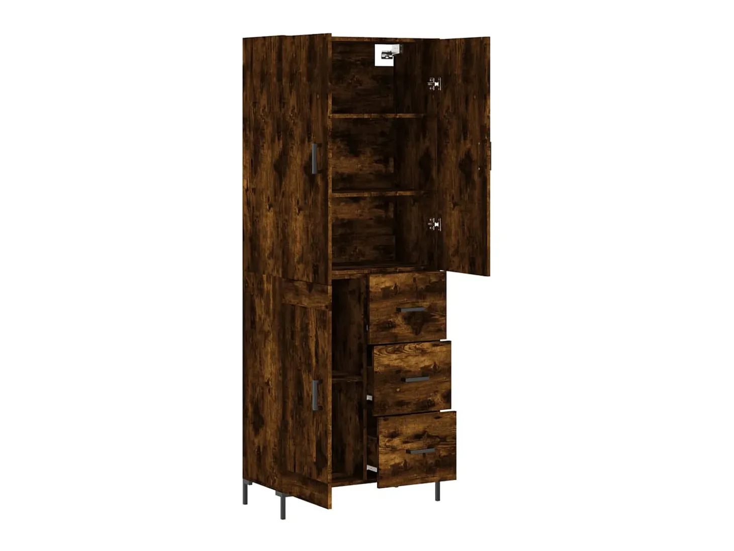Aparador alto madera contrachapada roble ahumado 69,5x34x180 cm ES35511