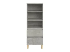 Aparador alto madera contrachapada gris hormigón 40x36x110 cm ES54305