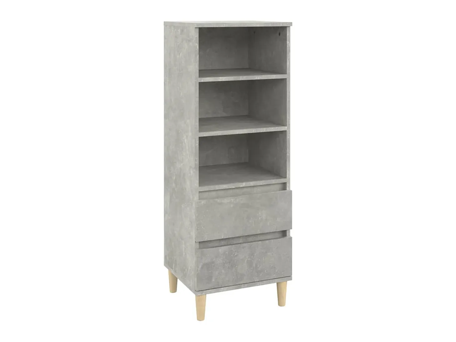Aparador alto madera contrachapada gris hormigón 40x36x110 cm ES54305