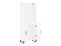 Aparador alto madera contrachapada blanco 69,5x34x180 cm